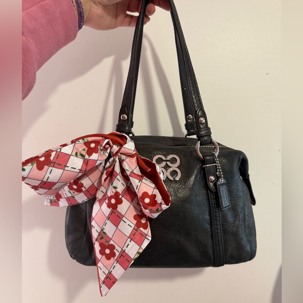 Coach Juliette Julia Dufflete Mini Bag Shoulder Pouchette Black Metallic